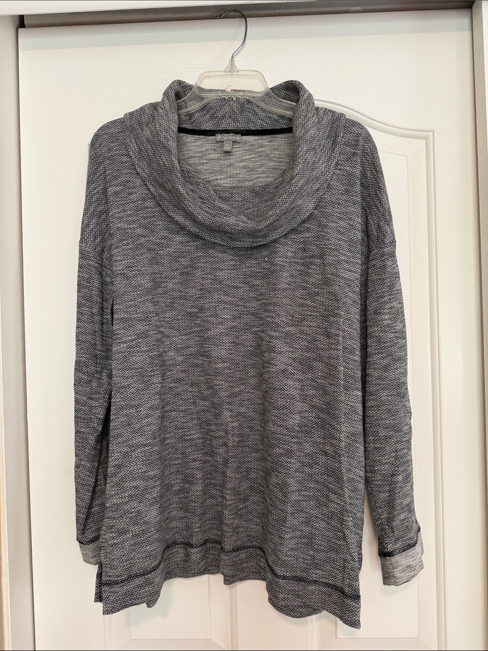 Talbots Heather Gray Cowl Neck Sweater. XL